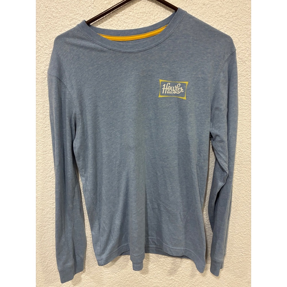 Howler Brothers Mens Small Blue Long Sleeve Heed The Call Graphic T-Shirt Austin